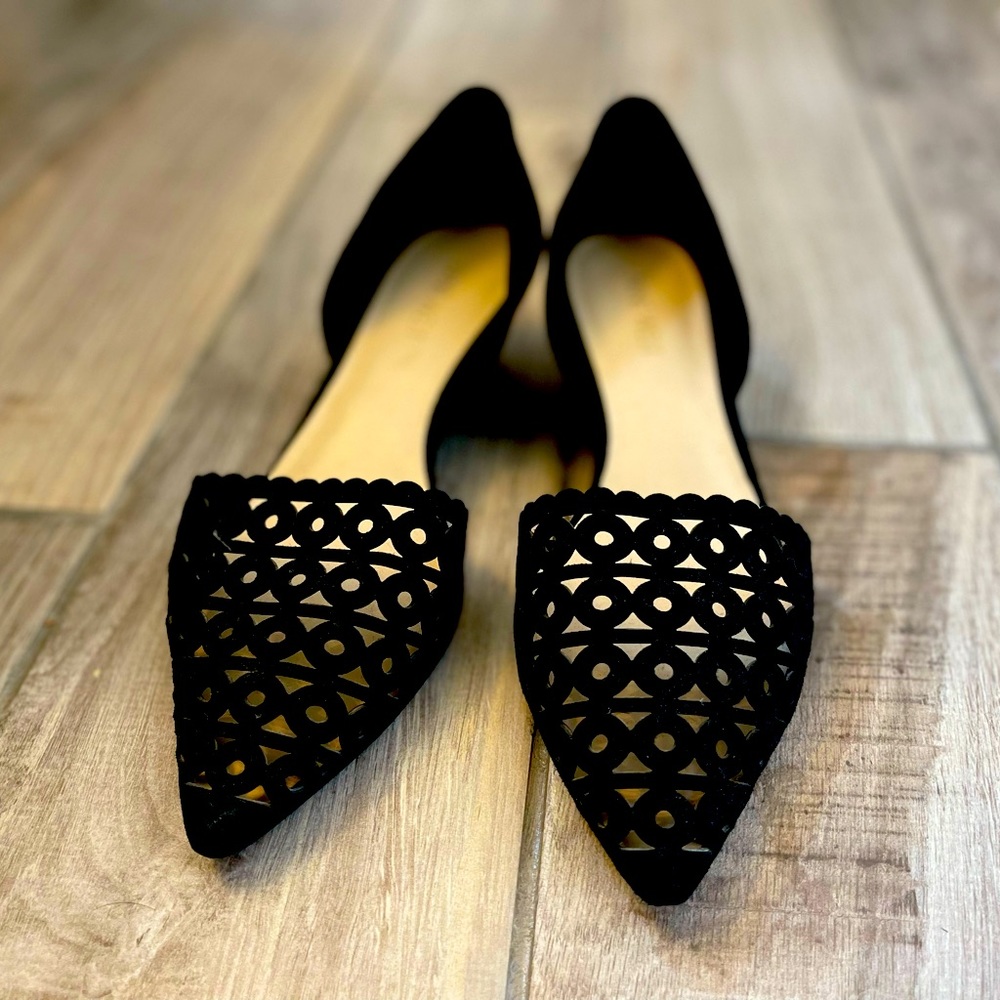 Nine West black suede mini wedges in size 8 M